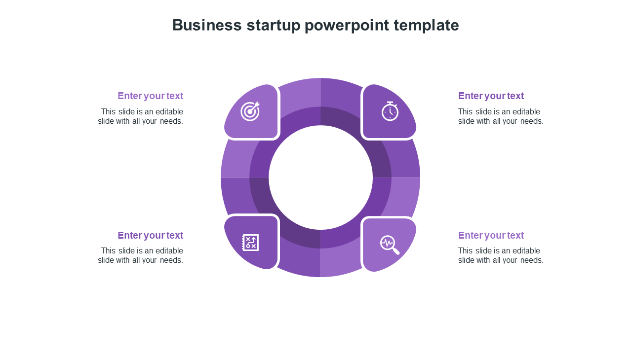 business startup powerpoint template-purple